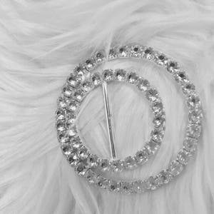 1 Silver double ring clear rhinestone to enhance your wardrobe with style, buckle wedding accessories,wedding bouquet,party supplies