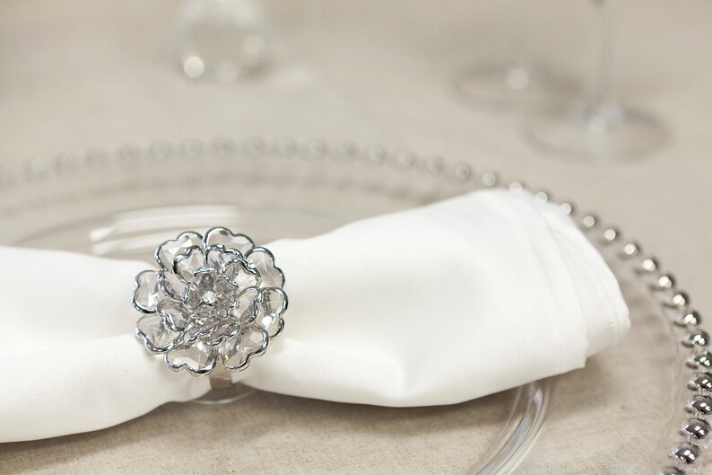2 Flower Napkin Rings Wedding/ Unique Napkin Ring/ Wedding Etsy