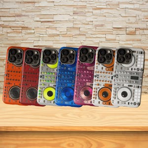 Retro DJ-skivspelare iPhone-skal | Skyddande ljudutrustningsfodral med dubbla lager