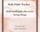 Daily Habit Tracker Printable | Wellness Planner PDF | Self Care & Routine Tracker | Digital Download