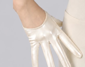 Ivory Satin Opera Gloves for Women – Elegant Bridal Gloves, Vintage Wedding Gloves, Formal Evening Gloves, Luxury Satin Dress Classic Gloves