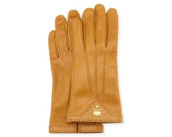 Women's Camel Leather Gloves | Handmade Minimalist Luxury Winter Accessory