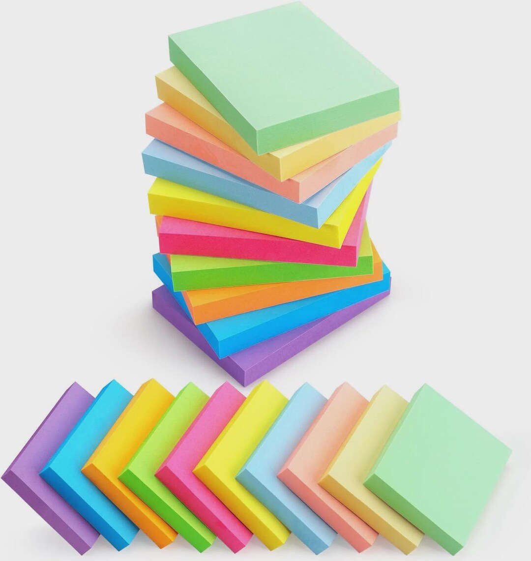 Sticky Notes, 10 Colors 1.5 X 2 Inches, Small Post-it Notes 100 Sheets ...