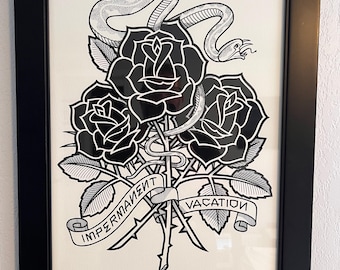 ""Black Rose Impermanenttropfen"" Limitierter Druck 3/25."