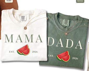 One In A Melon Birthday Shirt, Watermelon Theme First Birthday TShirt, Mama Dada Melon 1st Birthday Matching Tee Family Matching Tee