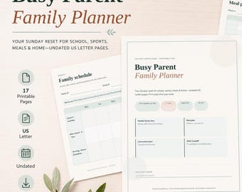 Busy Parent Family Planner US Letter 13 Pages