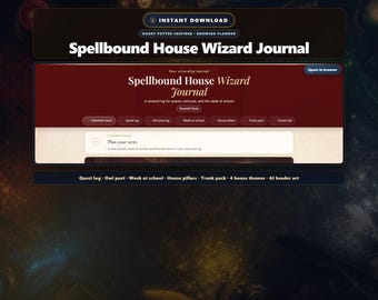 Aplicación de diario mágico, planificador inspirado en Harry Potter para descargar, aplicación de navegador para seguimiento de objetivos, plan escolar semanal, organizador de diario.