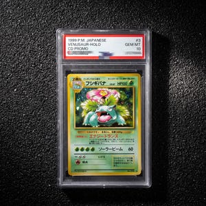 1999 Venusaur Holo CD Promo Slab - Ideal Gift for Retro Card Fans