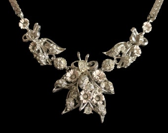 Hollycraft Cherry Blossom Necklace Dated 1953 Designer Signed Vintage