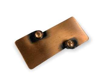 Rebajes Copper Brooch Modernist Minimalistic Design Signed Piece