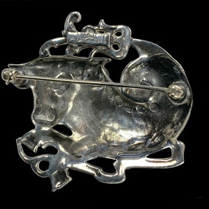 Vintage Cini Taurus Zodiac Sterling Brooch