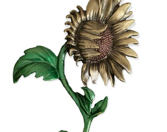 Sunflower Brooch Color Tinted Alloys Contemporary Vintage Figural Flower