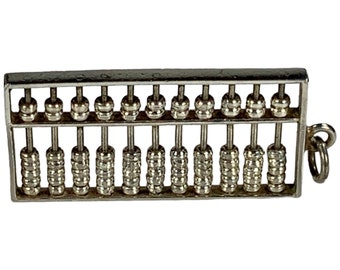 Sterling Abacus Pendant Charm Tactile Working Counter!