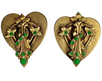 Heart Love Token Earrings Big 80s Designer Style Jewelry