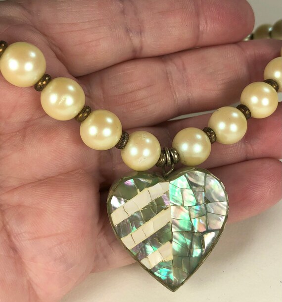 Signed Miriam Haskell Necklace Pearlescent Abalone