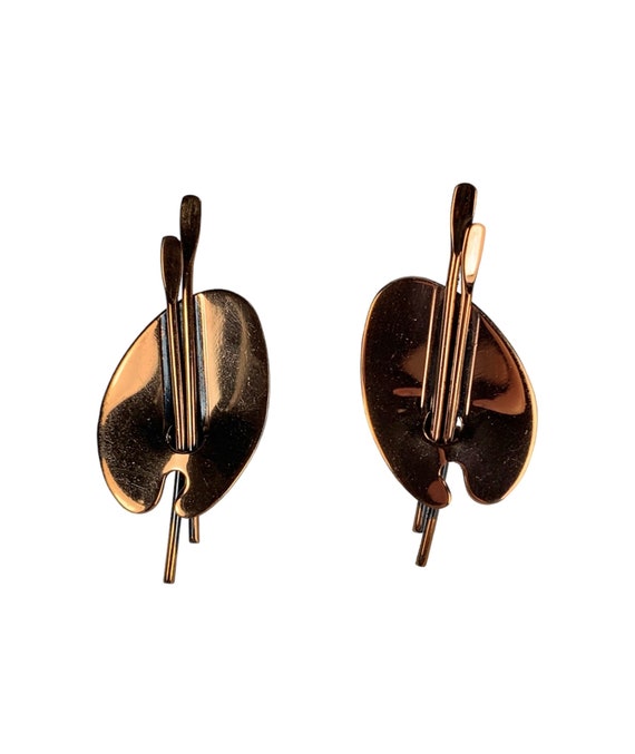 MCM Copper Earrings Signed Renoir Artist Palette D