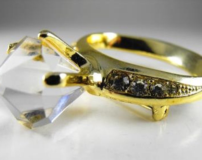 Fun Bridal Jewelry Oversized Novelty Diamond Ring Brooch Etsy