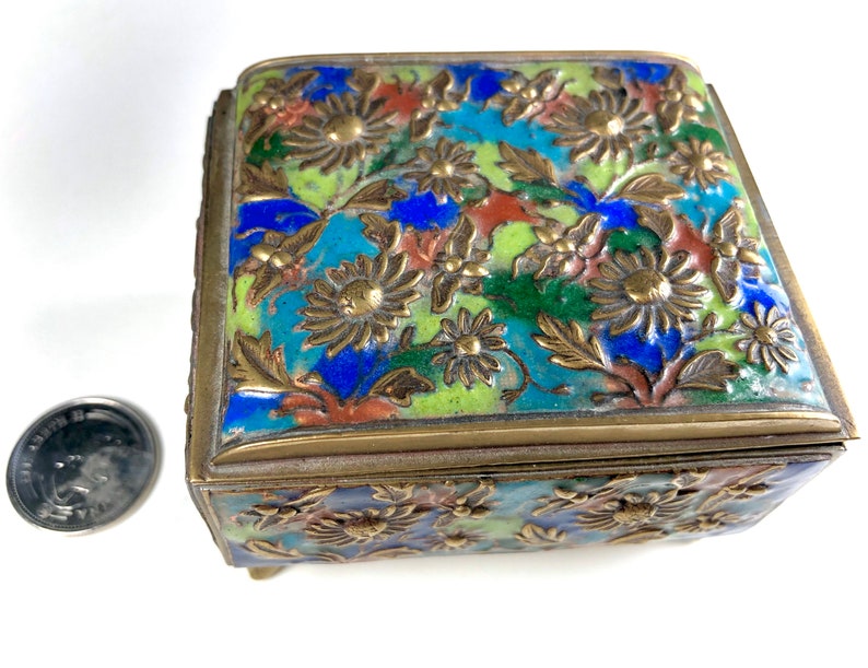 Chinese Enamel Box Antique Export Jewelry Casket Trinket Box