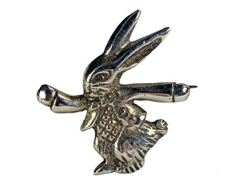 Vintage Taxco Silver Bunny Brooch Sterling Mexico Hallmarked Taxco