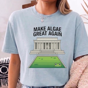 Make Algae Great Again Shirt, Funny Frog Reflecting Pool Tee, Washington DC Parody Graphic, Comfort Colors Environmental Shirt