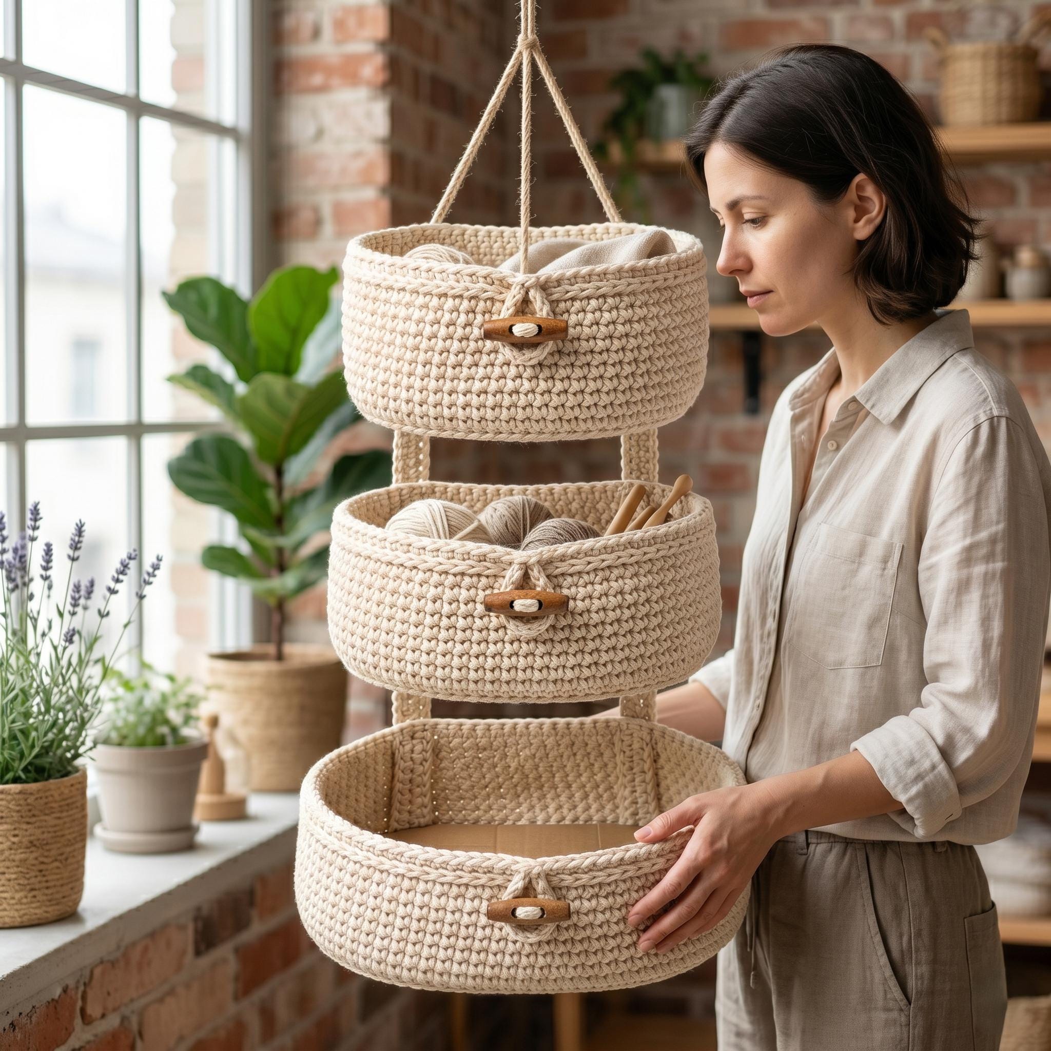 Crochet Hanging Basket