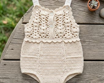 Baby Romper Häkelanleitung PDF | Rüschenkleid, 3-6 Monate (Digitaler Download)