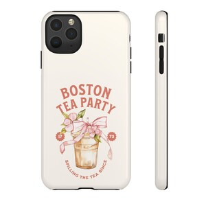 Boston Tea Party phone case | vintage floral iced tea illustration