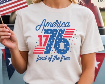Comfort Colors® America 1776 Shirt, Land of the Free Tee, Patriotic USA Shirt, Fourth of July Graphic Tee, American Flag Shirt