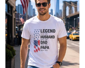 Camiseta personalizada para marido, padre o abuelo, ideal para el Día del Padre, con apodo y año, de Comfort Colors®.