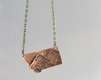 Copper Montana Mountains necklace