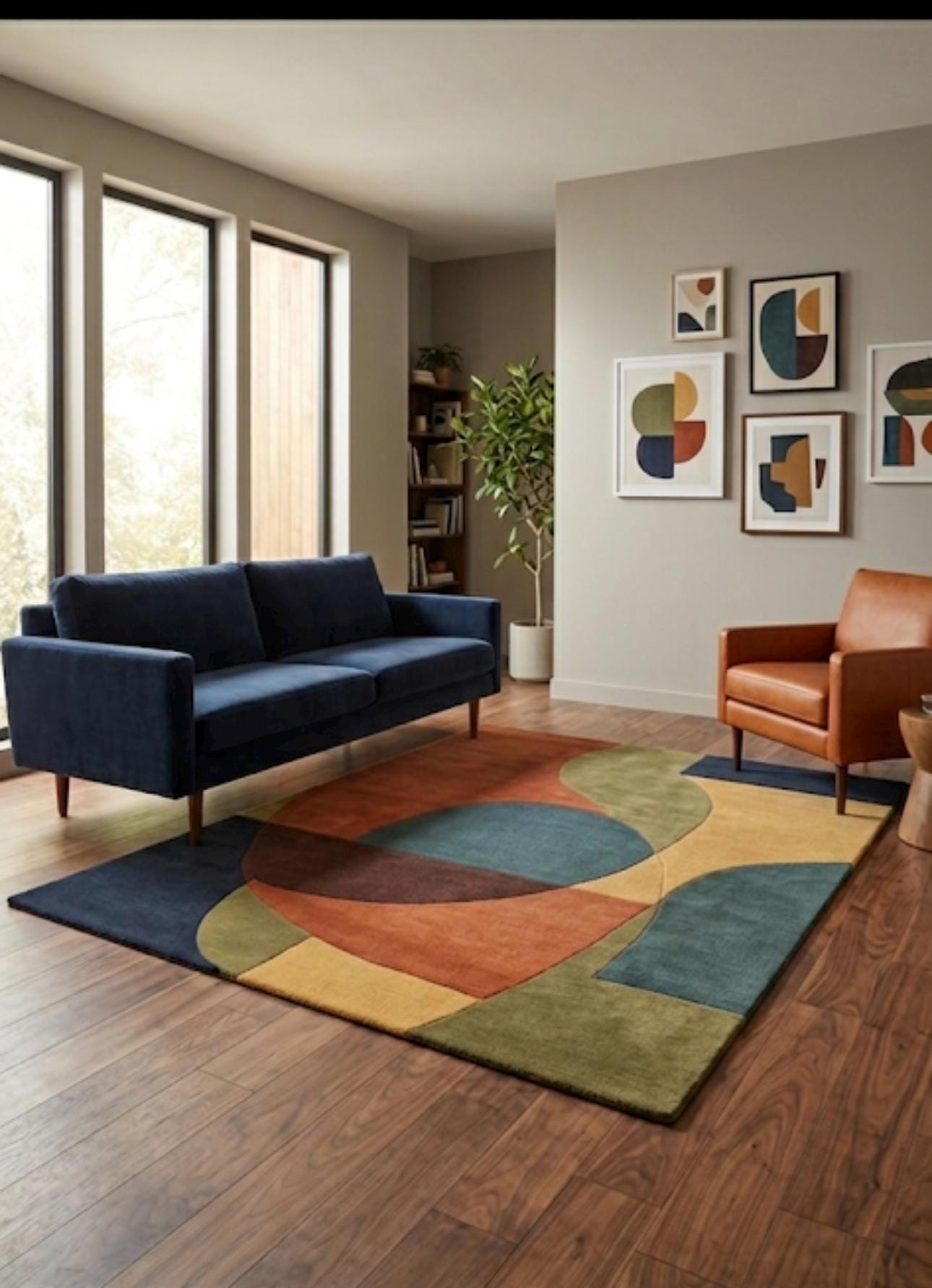 Rust Navy Curved Block