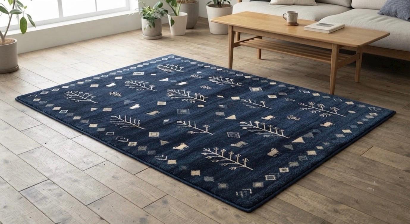 Navy Blue Botanical Scatter