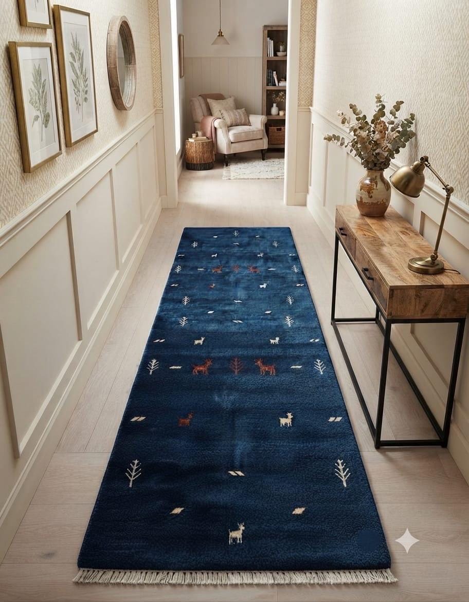 Navy Rust Deer Motif