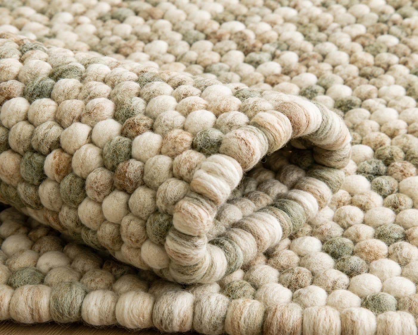Ivory Sage Felt Pebble
