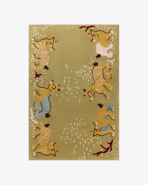 Olive Mustard Deer Motif