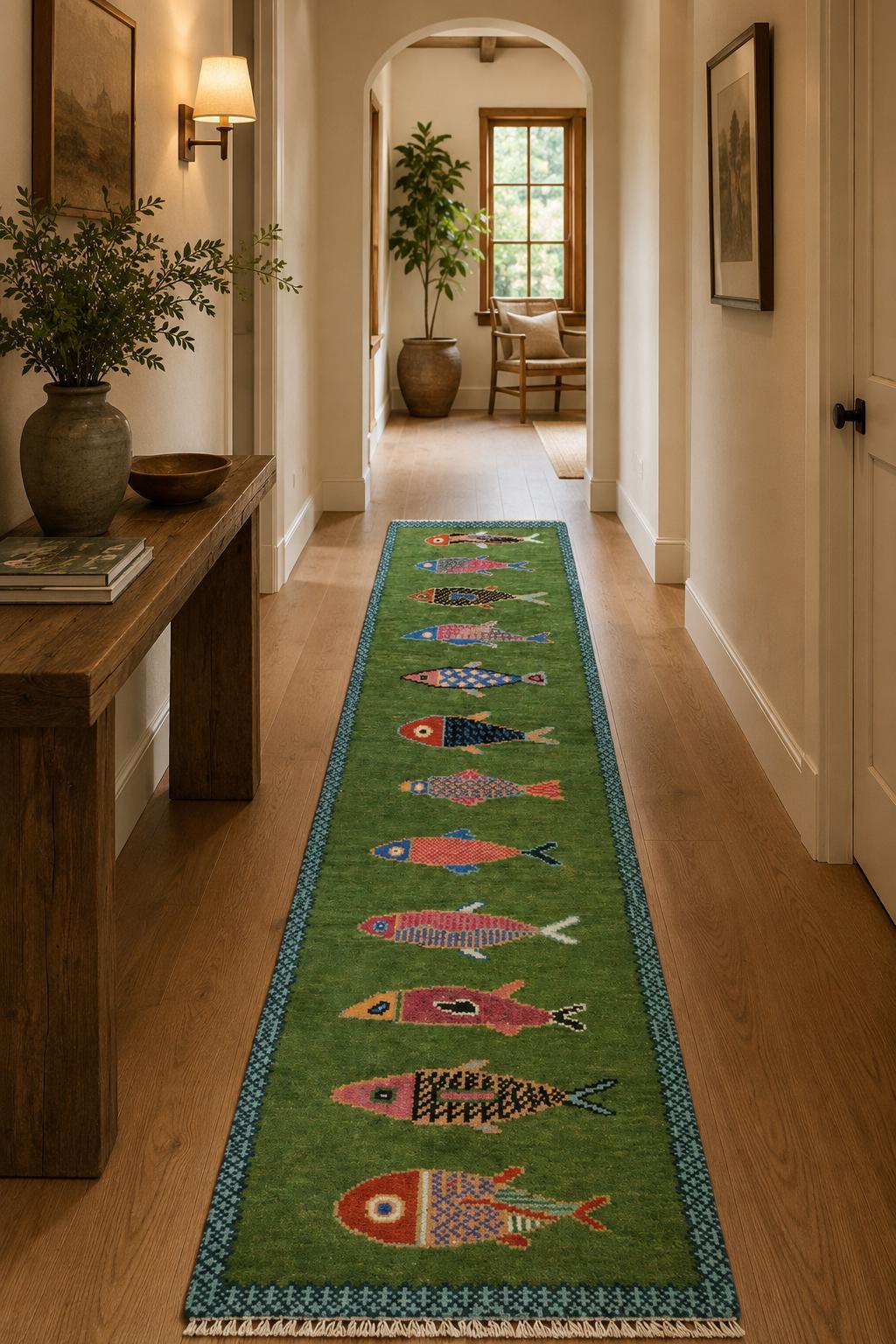 Olive Green Tribal Fish