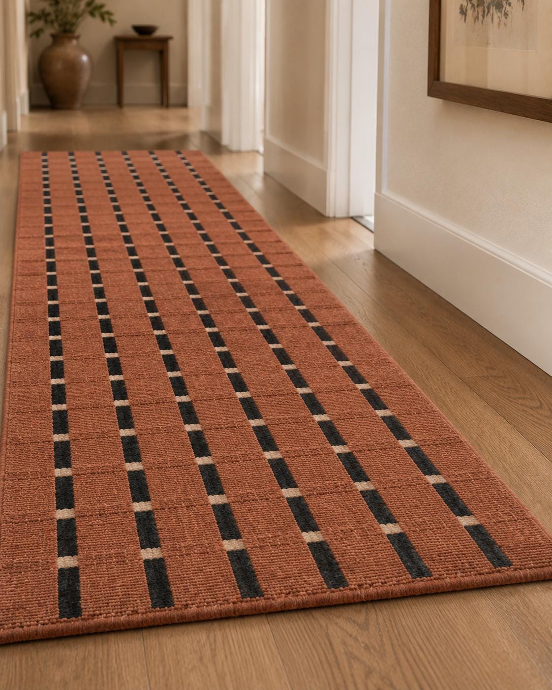 Terracotta Charcoal Stripe