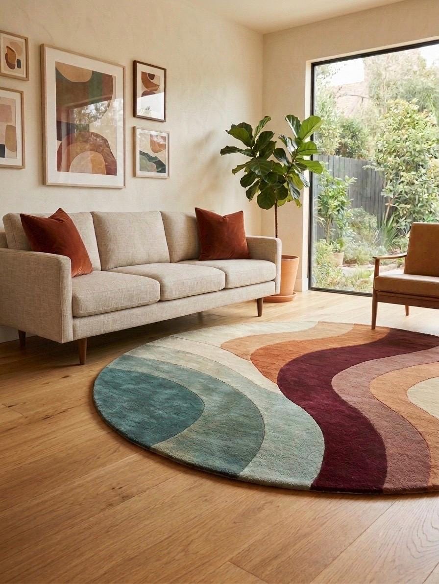 Terracotta Mauve Wave Swirl