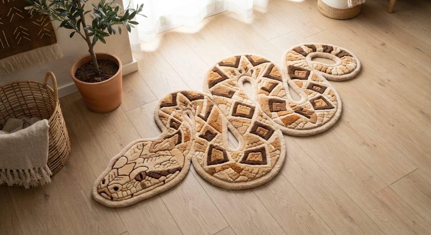 Sand Espresso Coiled Snake
