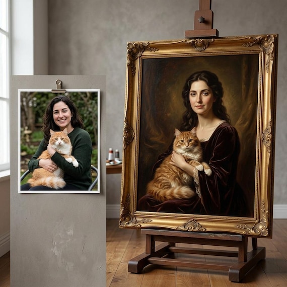 Custom Old Master Style Portrait Oil Painting From Photo, Handmade Museum Canvas
