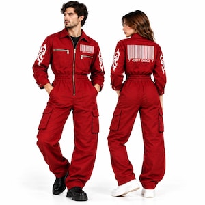 最終価格The Red Thread S utility jumpsuits 1 Red Utility Jumpsuit - Etsy