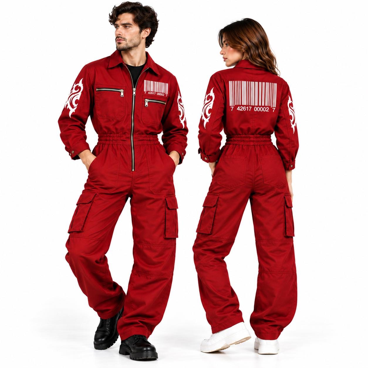 最終価格The Red Thread S utility jumpsuits 1 Red Utility Jumpsuit - Etsy