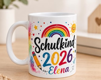 Tazza personalizzata per il ritorno a scuola 2026 con nome, tazza per scolaretti, regalo per il ritorno a scuola, regalo per il primo giorno di scuola