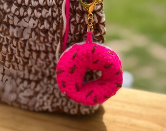 Chaveiro de donut, enfeite para bolsa