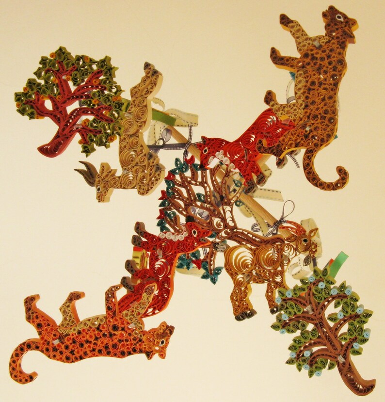 Baby Mobile Leopard Baby Crib Mobile Fox Deer Goat Mobile Quilled