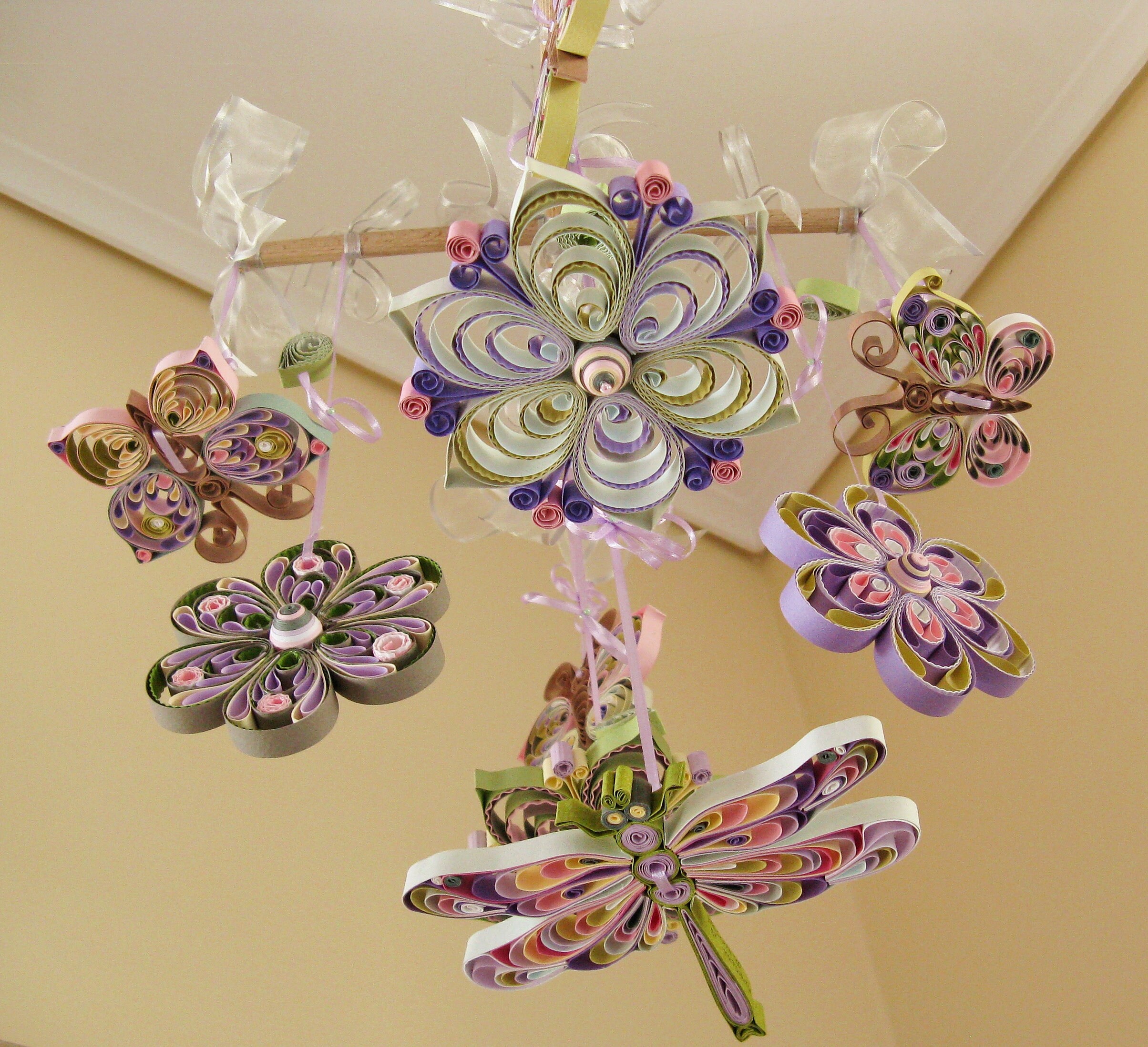 Dragonfly Mobile Crib Mobile Baby Nursery Mobile Flower Mobile Butterfly Mobile Quilling Mobile