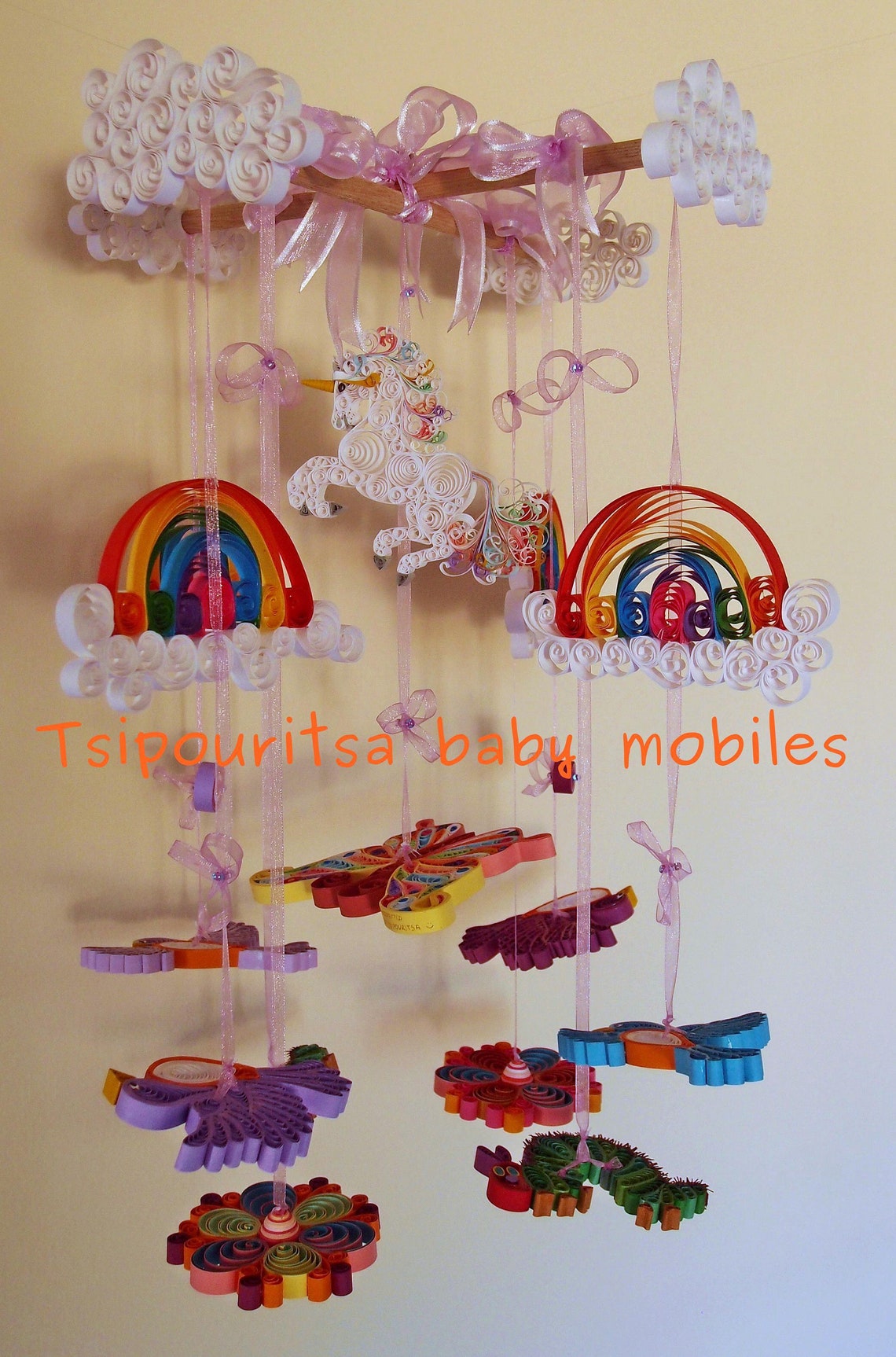 Unicorn Baby Nursery Mobile Girl Baby Mobiles Caterpillar Etsy