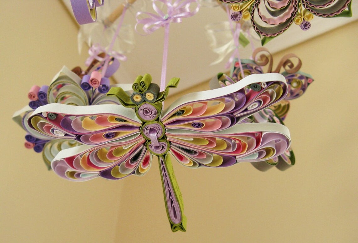 Dragonfly Mobile Crib Mobile Baby Nursery Mobile Flower Etsy