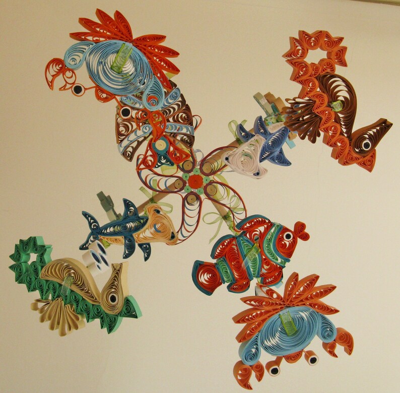 Shark Mobile Baby Nursery Mobile Nautical Mobile Fish Etsy