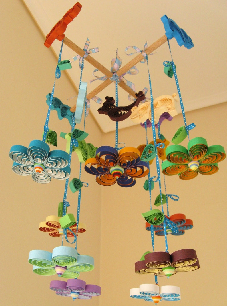 Quilled Elephant Mobile Crib Mobile Baby Boy Gift Baby Etsy